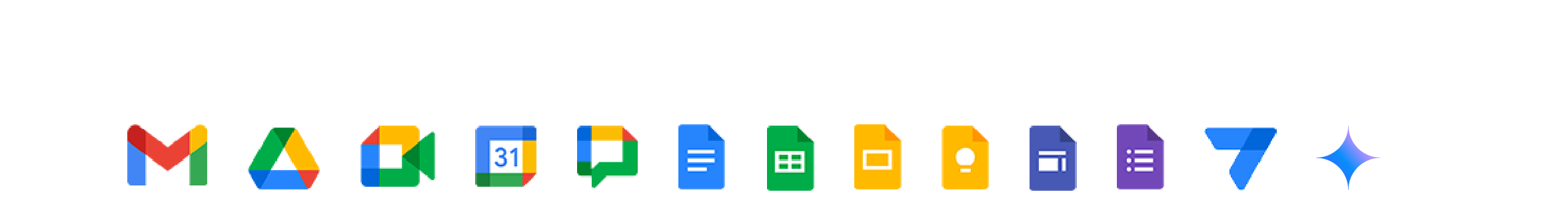 Apps Included in each Google Workspace Plans