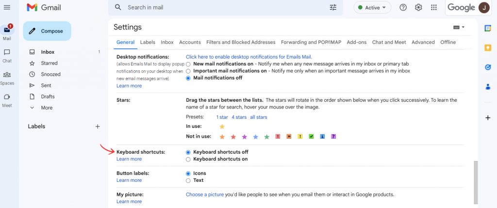 Gmail keyboard shortcuts